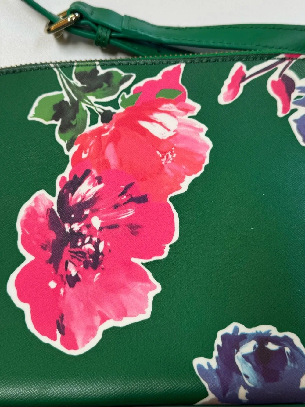 kate spade Green Floral Saffiano Crossbody with Gold Hardware - Picture 3 of 6